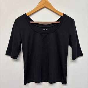 J. Peterman Women Blouse Top Shirt Size Medium Black C060 -4